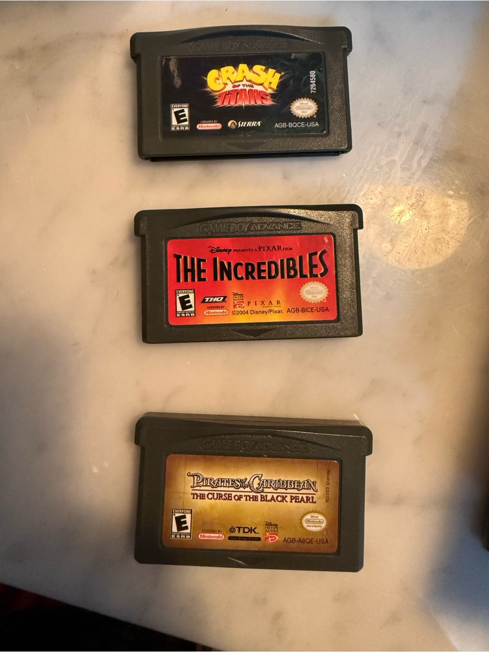 Nintendo Game Boy Advance GBA Game Lot: Crash Titans, The Incredibles, Pirates
